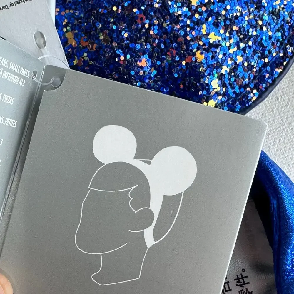 Disney blue Glittery Adaptable Fit Soft Headband Mickey Ears Youth